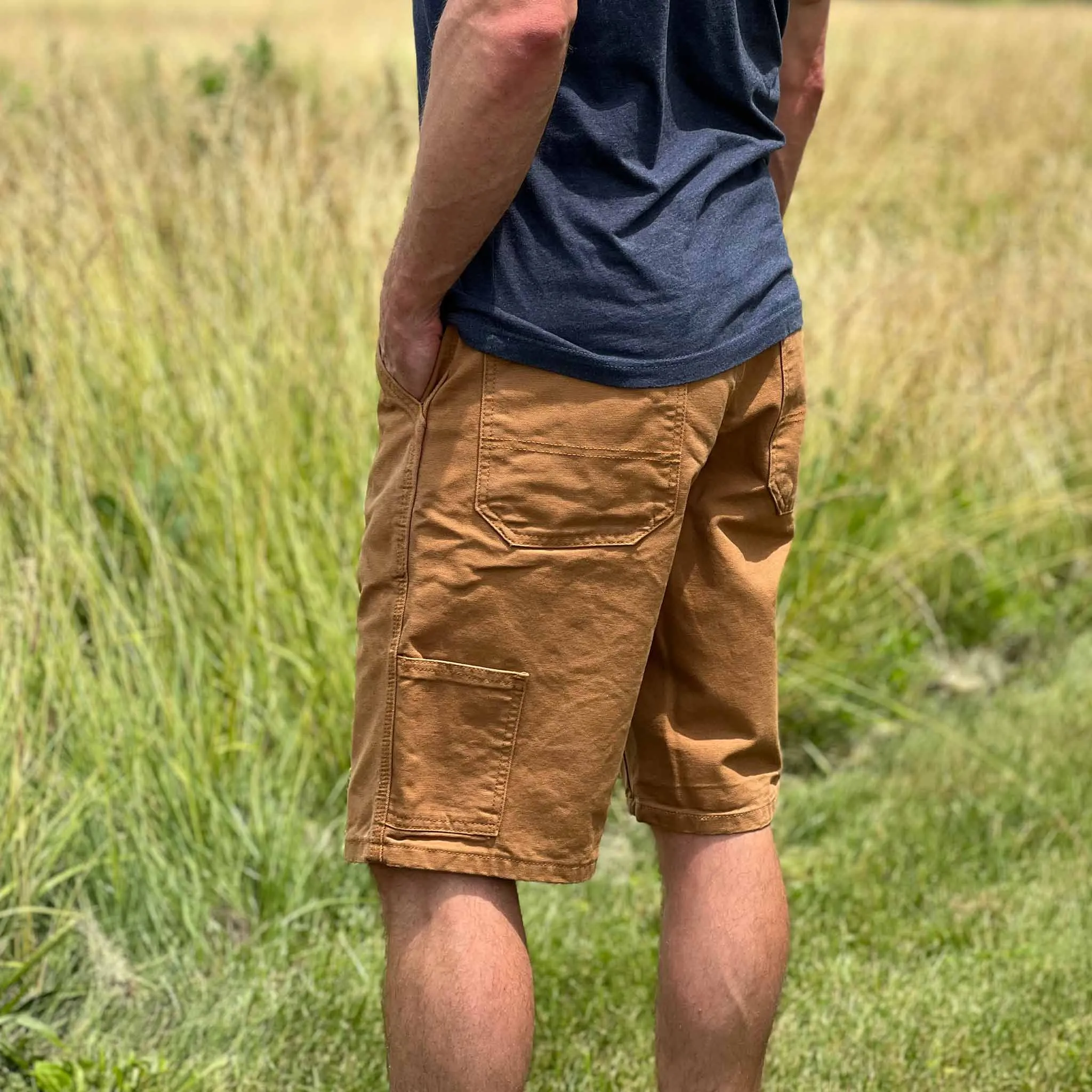 12 oz Duck Canvas Carpenter Short - Brown - Image 3
