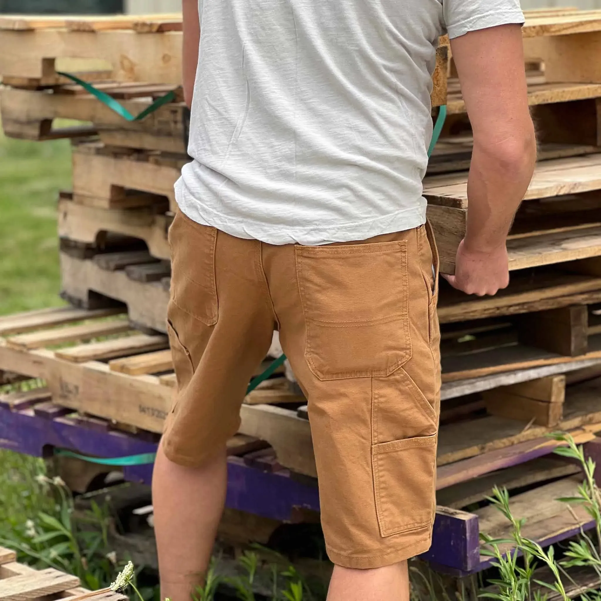 12 oz Duck Canvas Carpenter Short - Brown - Image 8