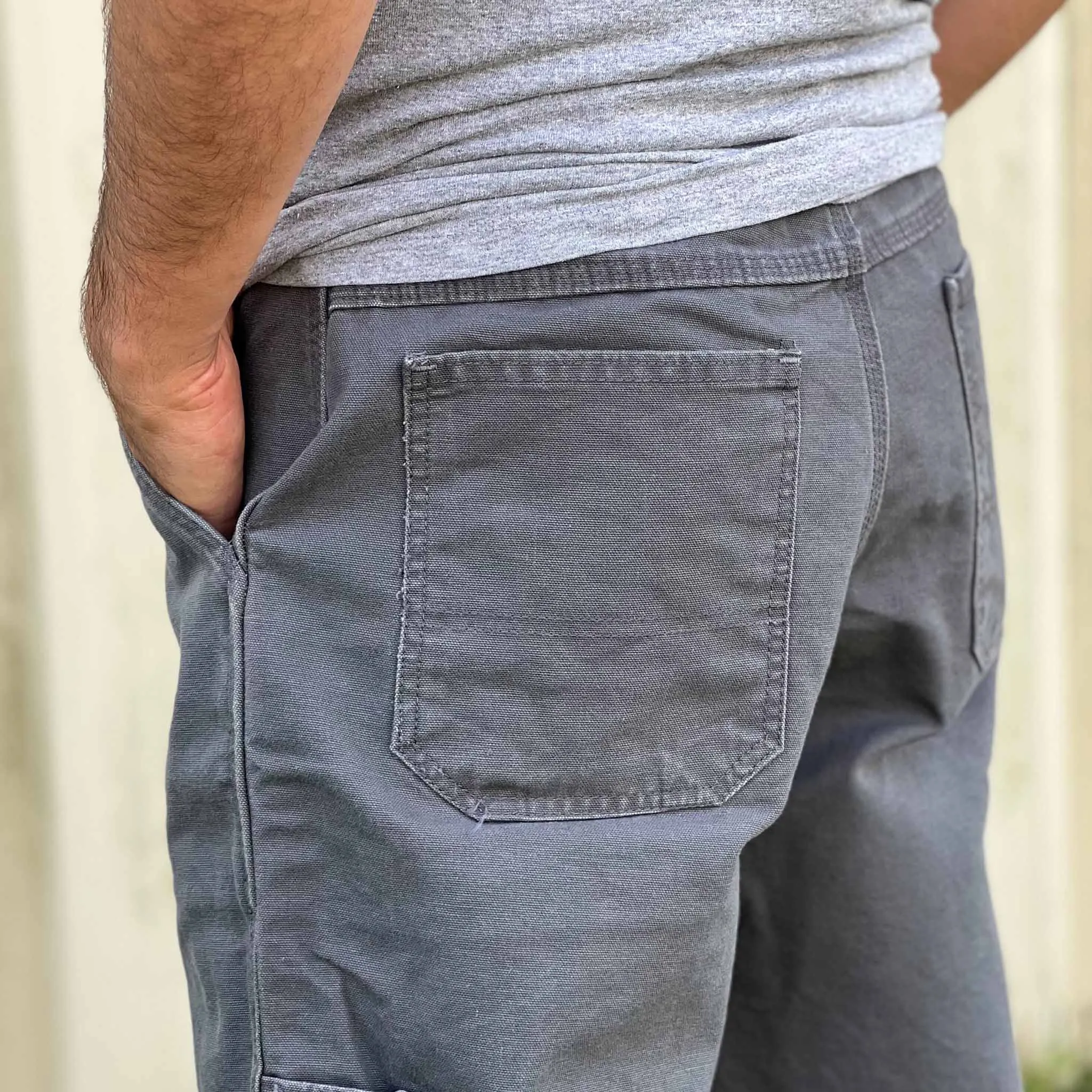 12 oz Duck Canvas Carpenter Short - Gravel - Image 3