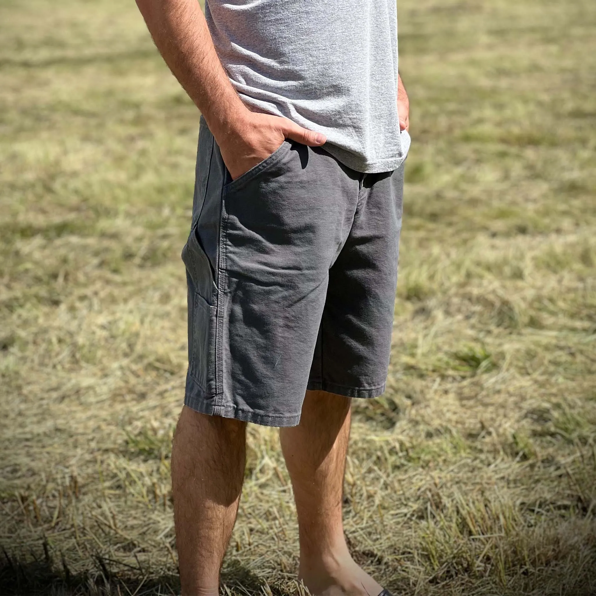 12 oz Duck Canvas Carpenter Short - Gravel - Image 4