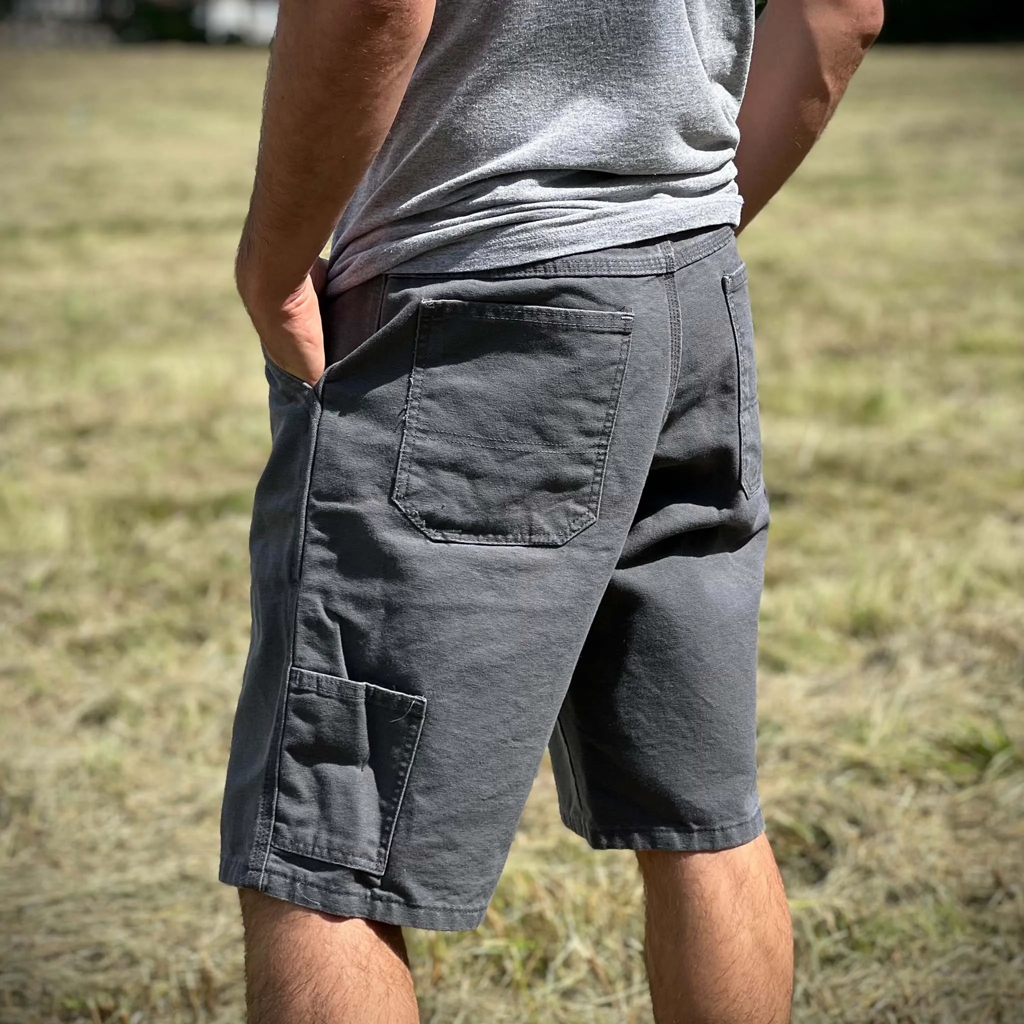 12 oz Duck Canvas Carpenter Short - Gravel - Image 5