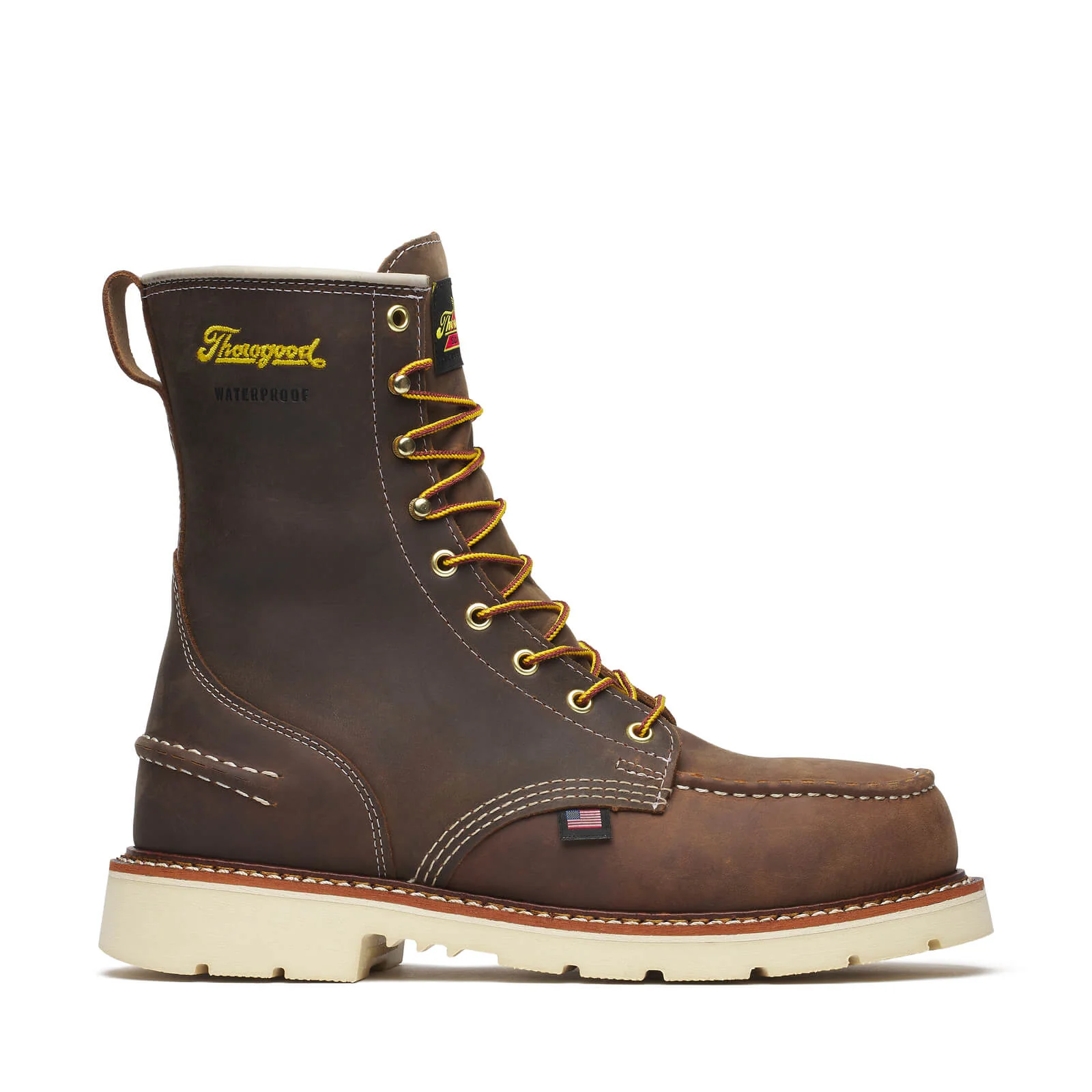 1957 Series 8" Crazy Horse Steel Toe Work Boot With White Wedge - Image 3