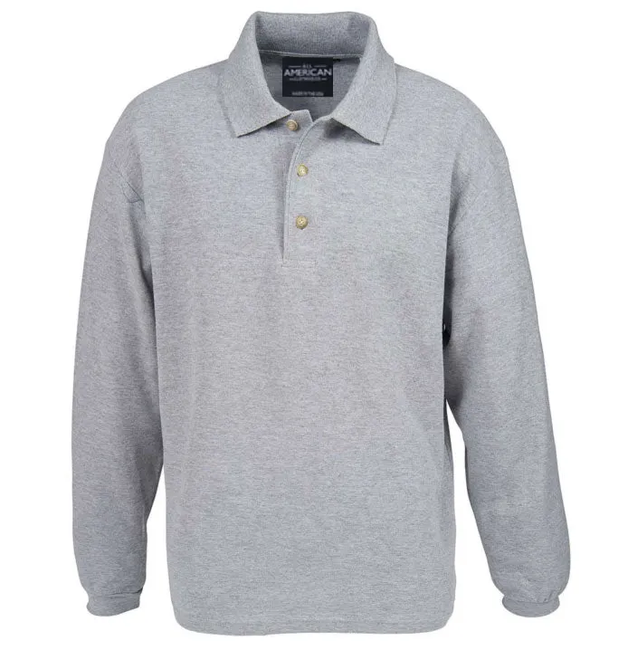 Men’s Cotton Stretch Long Sleeve Polo Shirt