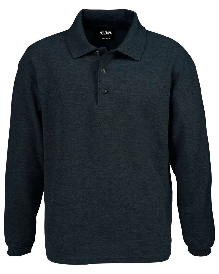 Men’s Cotton Stretch Long Sleeve Polo Shirt - Image 7