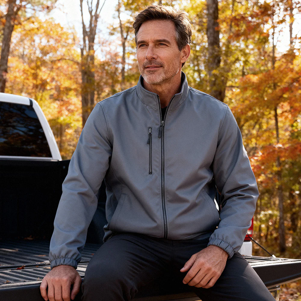 Men's Weather Resistant Soft Shell Fleece Full-Zip Jacket - Image 2