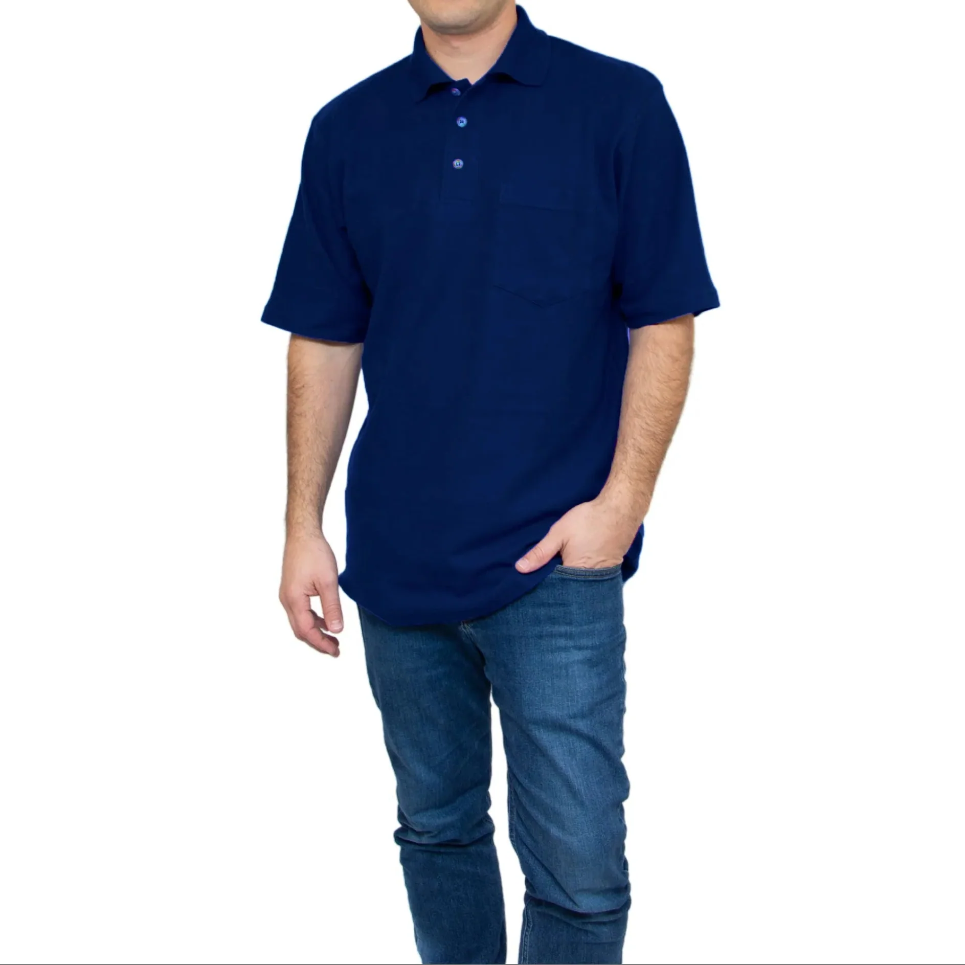 All American Clothing Pique Cotton Polo With Pocket - Image 4