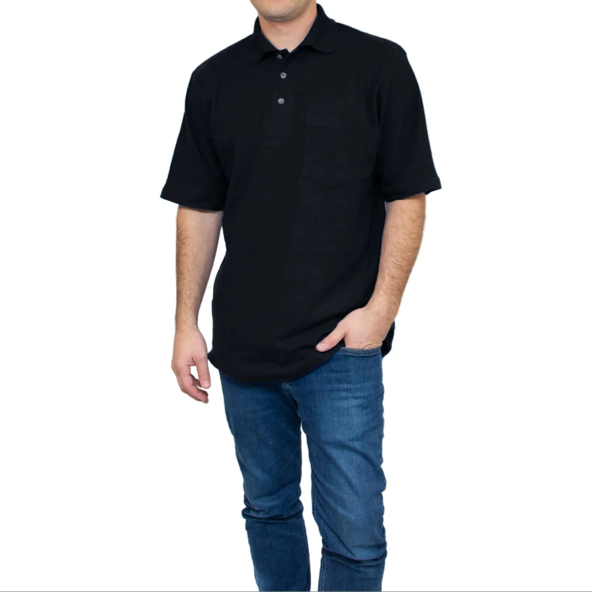 All American Clothing Pique Cotton Polo With Pocket - Image 5