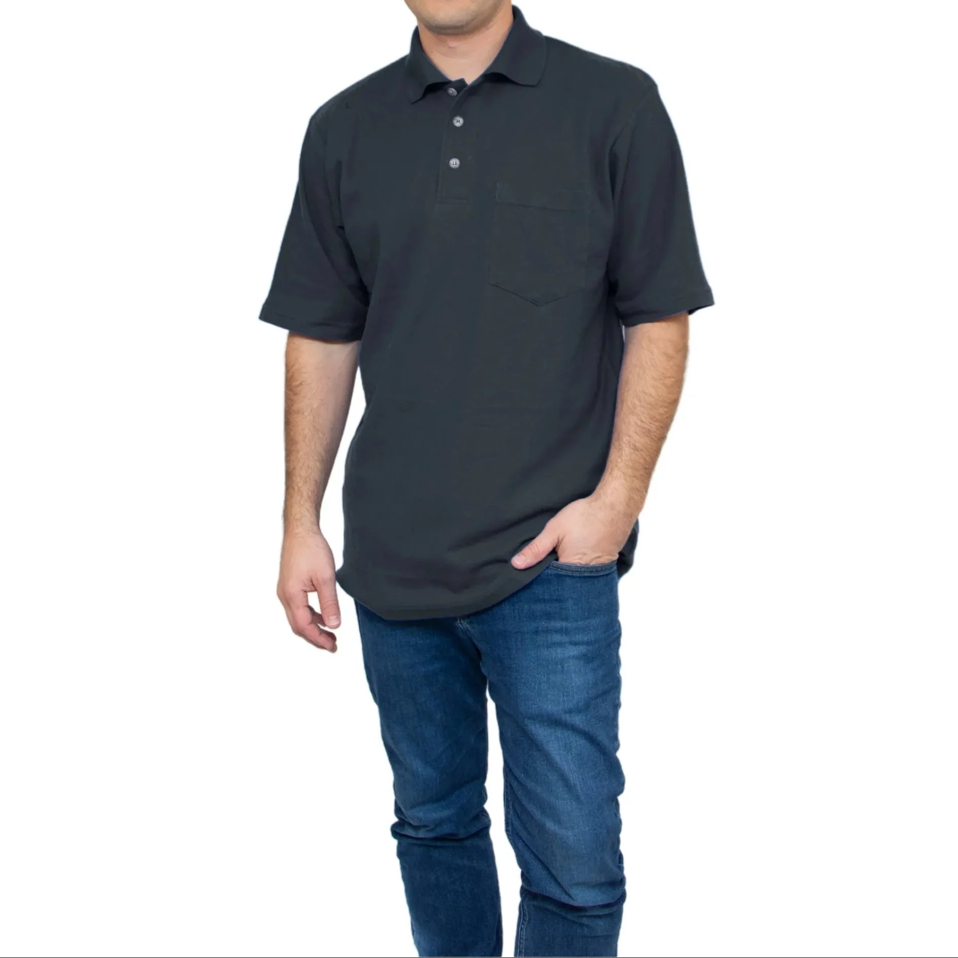 All American Clothing Pique Cotton Polo With Pocket - Image 6