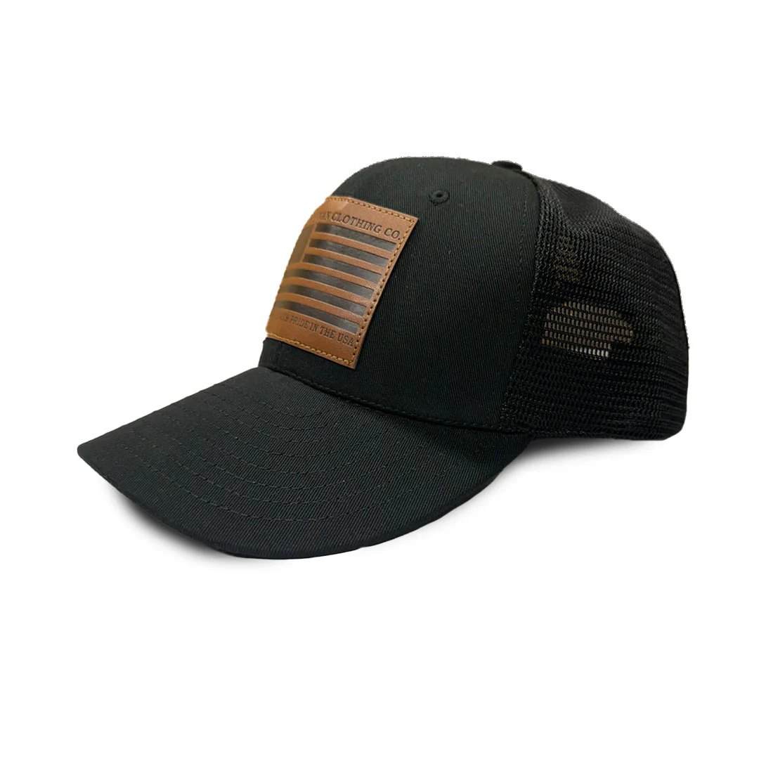 Black Mesh Trucker Hat w/ Patch - Image 2