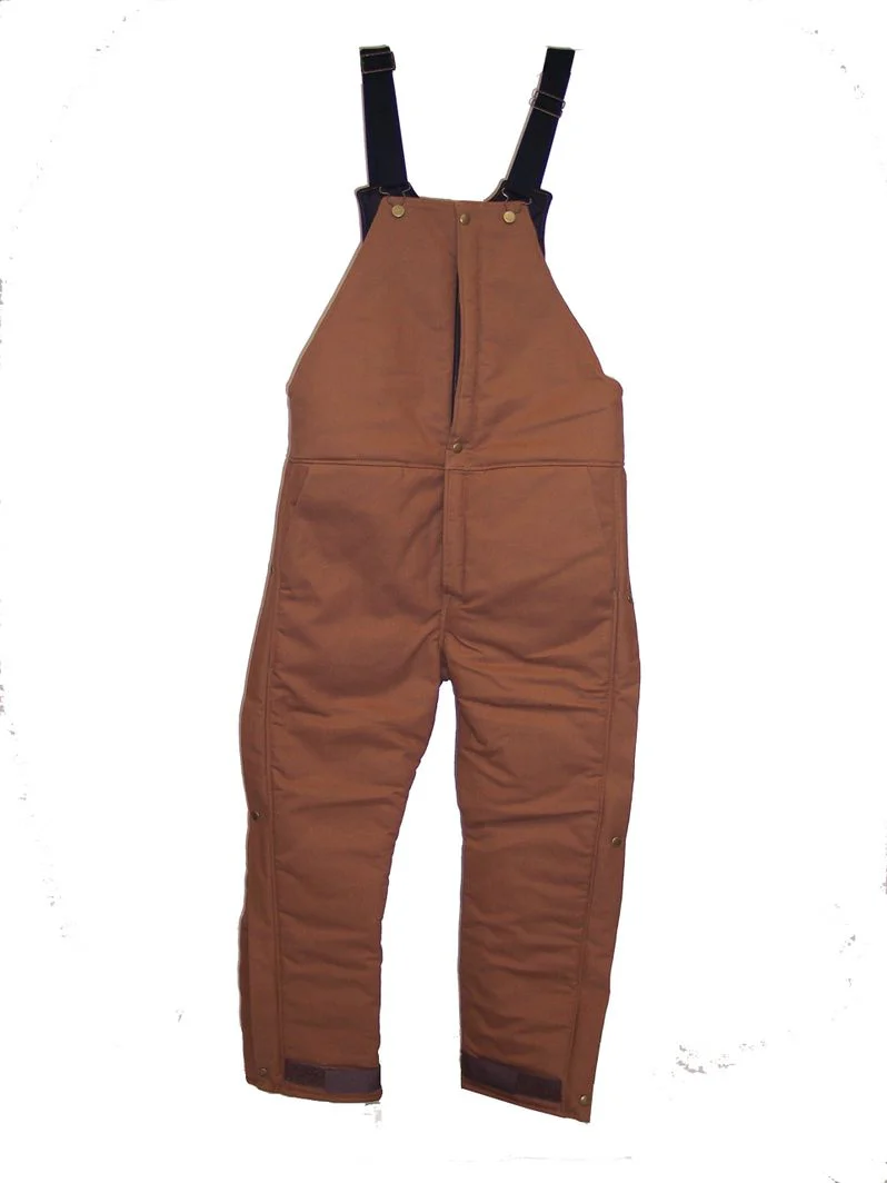 Men's Brown Canvas Work Bibs - Image 2