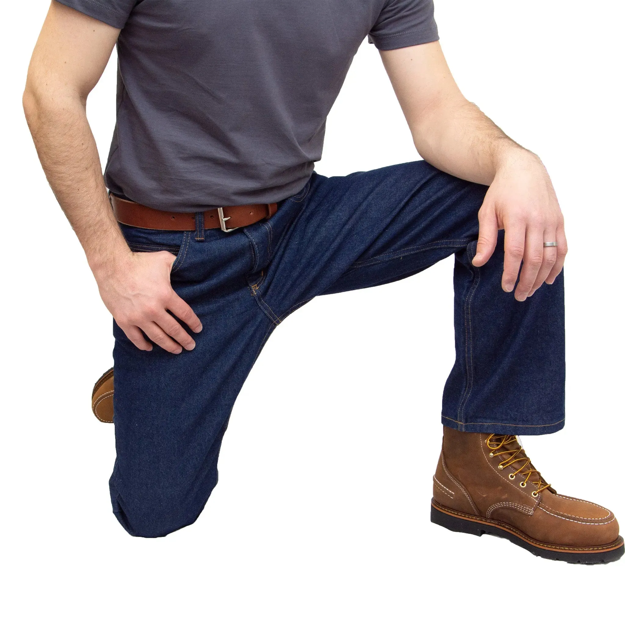 Discontinued Sizes - AA701D - Men's Boot Cut Jean with Gusset - Dark Stonewash - Image 5