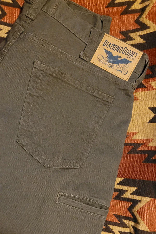 Gusset Easy Fit Stretch Canvas Six Pocket - Dark Coffee - Image 6