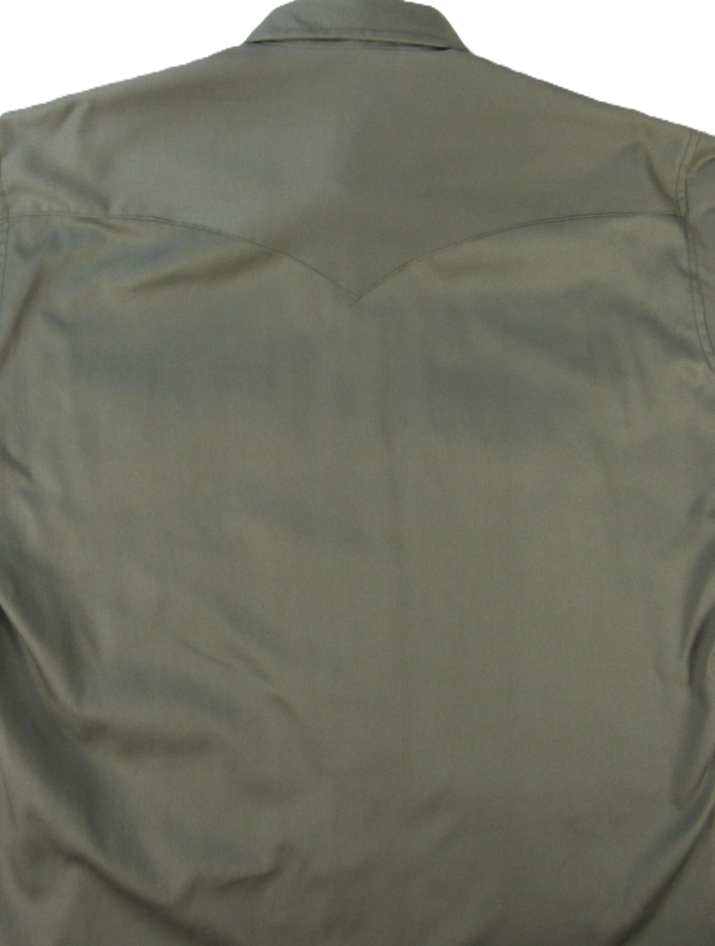 Men's Long Sleeve Solid Twill Safari Green Shirt - Image 6