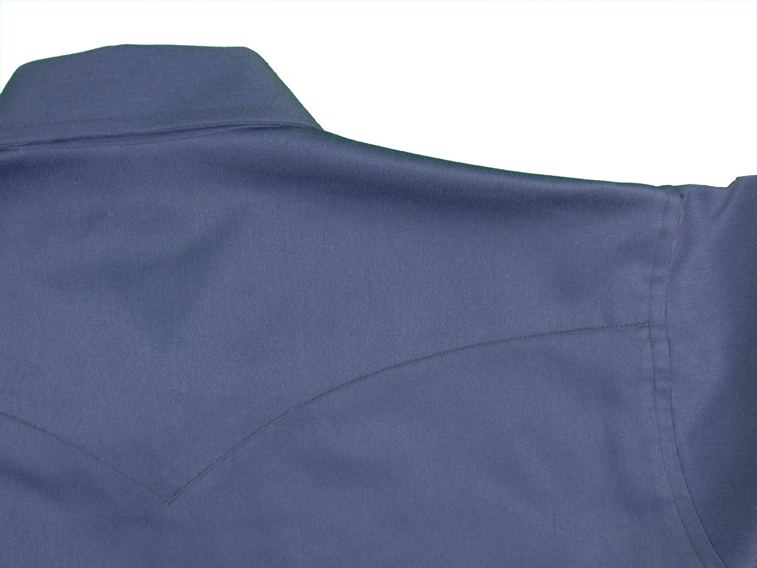 Men's Long Sleeve Solid Twill Navy Shirt - Image 5
