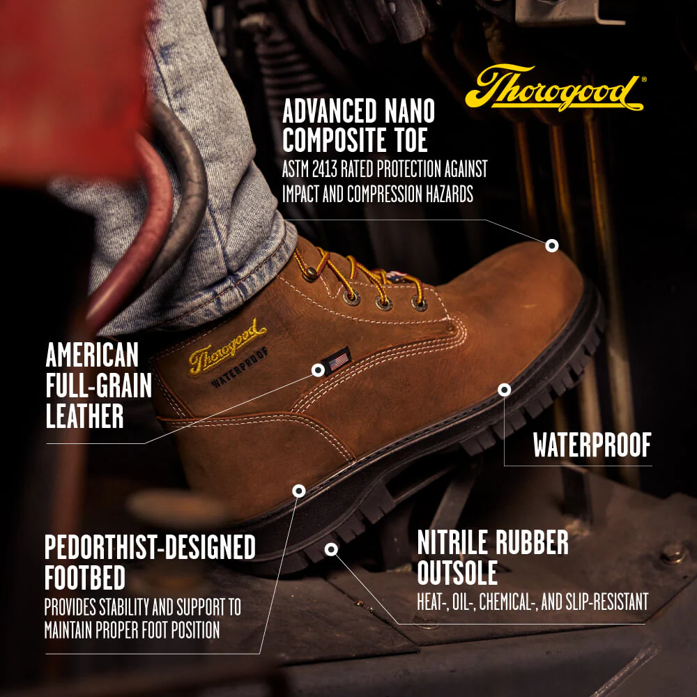 Genesis Series 6″ Chestnut Safety Toe Waterproof Work Boot - Image 7