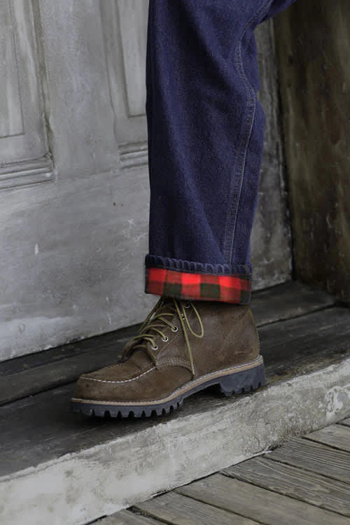 Gusset Flannel Lined Hybrid Carpenter Jean - Dark Stonewash - Image 3