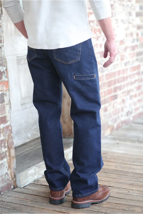 Gusset Lynchburg Relaxed Fit Six Pocket Stretch Jean - Industrial Blue