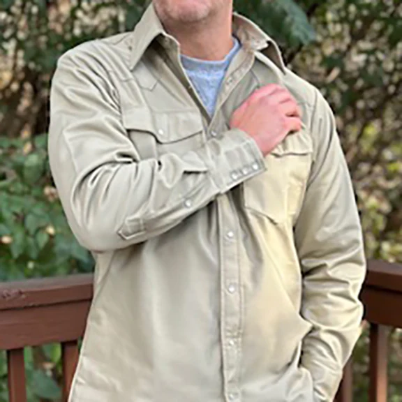 Heavyweight Khaki Work Shirt - Made in USA - Image 4