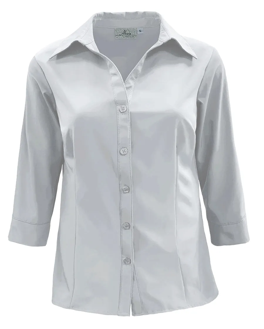 Women’s 3/4 Sleeve Stretch Dress Shirt - Image 3