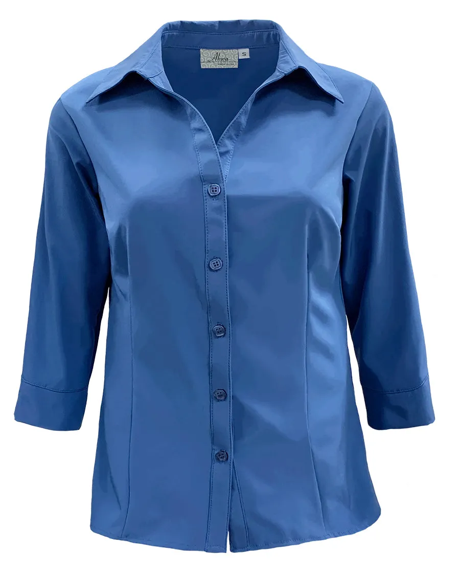 Women’s 3/4 Sleeve Stretch Dress Shirt - Image 7