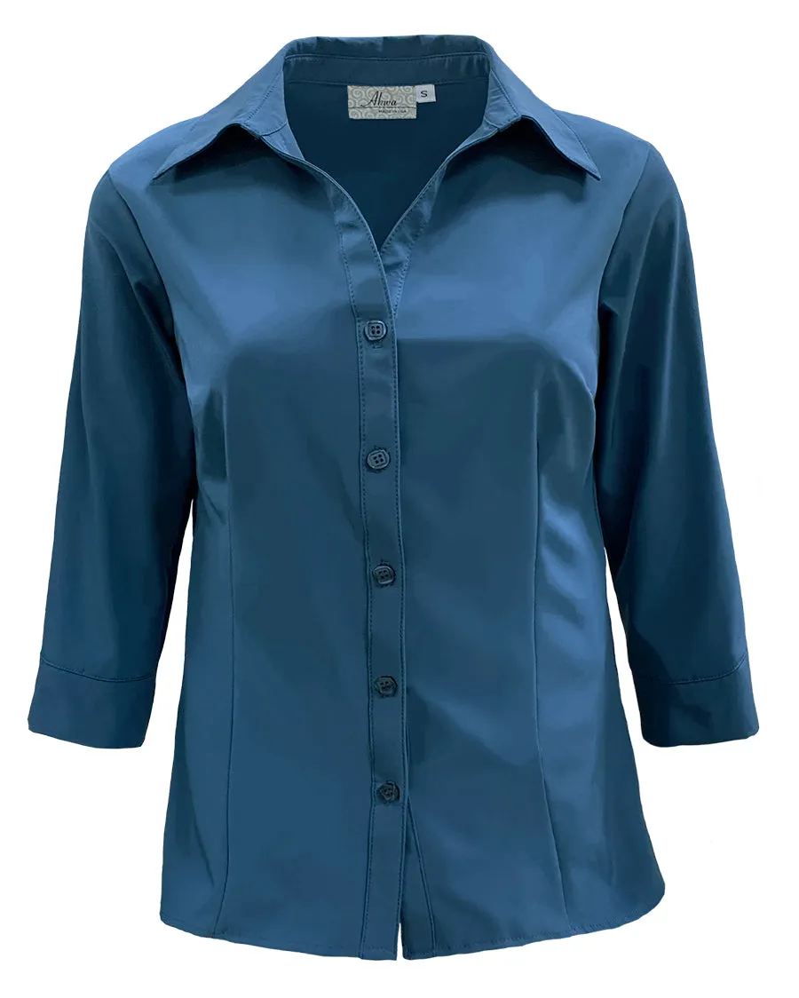 Women’s 3/4 Sleeve Stretch Dress Shirt - Image 9