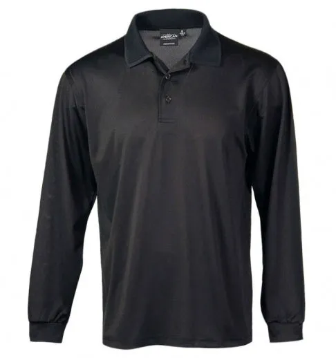 Men’s Long-Sleeve Dry-Wicking Polo Shirt - Image 3