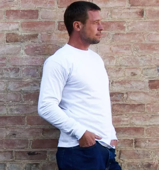 Long Sleeve Heavyweight 100% Cotton T-Shirt - Made in USA - Image 3