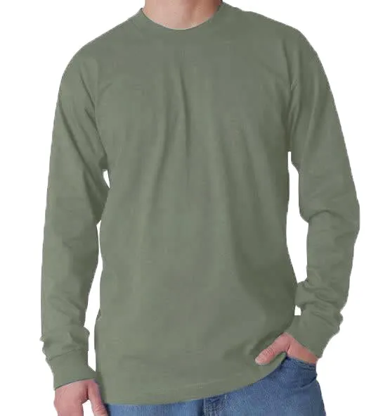 Long Sleeve Heavyweight 100% Cotton T-Shirt - Made in USA - Image 9