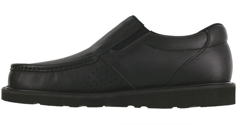 Men’s Black Slip-On Leather Loafer w/ Slip-Resistant Sole - Image 6