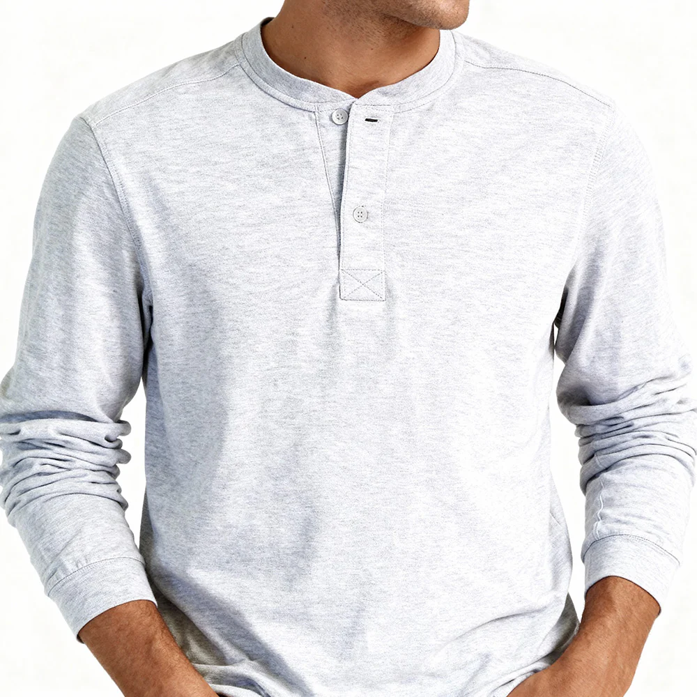 Men's Long Sleeve Henley Shirt - Image 10