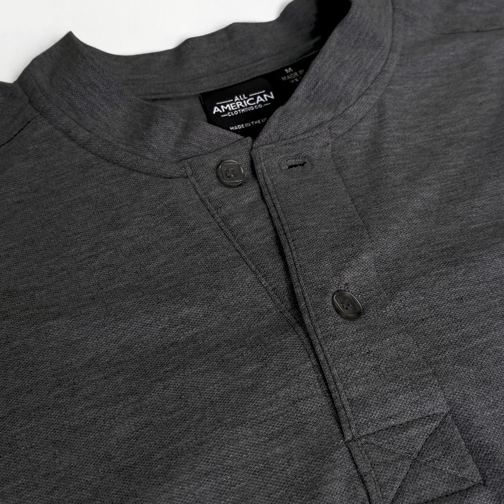 Men's Long Sleeve Henley Shirt - Image 3