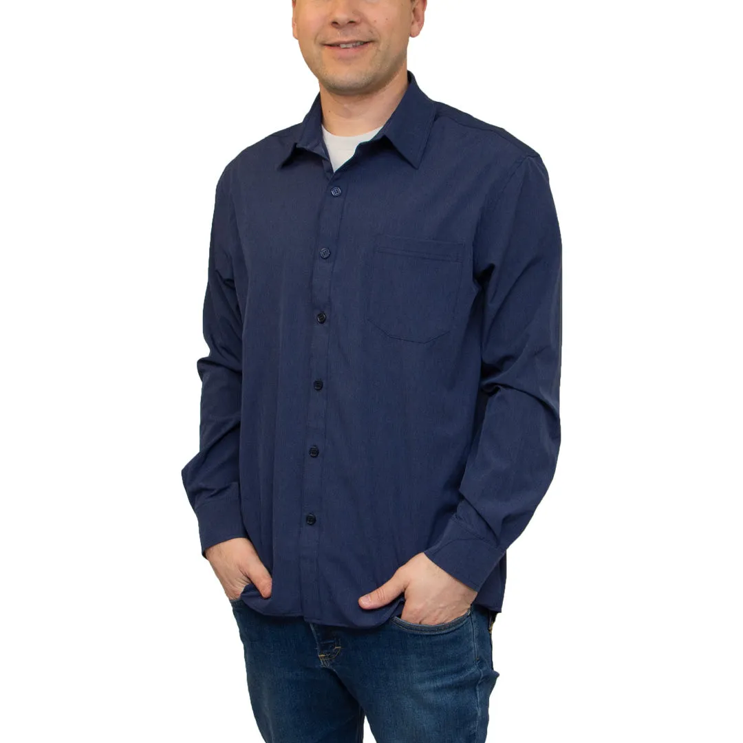 Men's Long Sleeve Dress Shirt with Pocket - Image 3