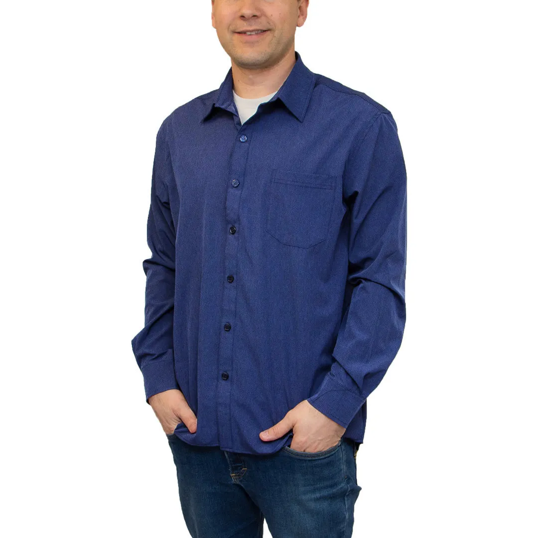 Men's Long Sleeve Dress Shirt with Pocket - Image 5