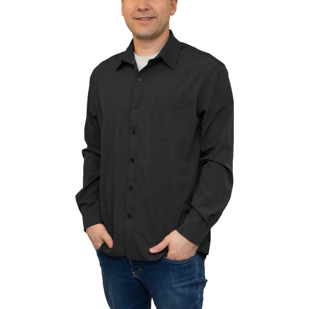 Men's Long Sleeve Dress Shirt with Pocket - Image 7