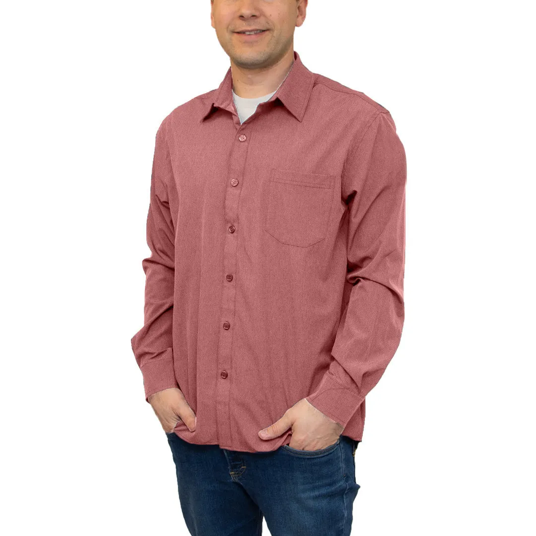 Men's Long Sleeve Dress Shirt with Pocket - Image 8