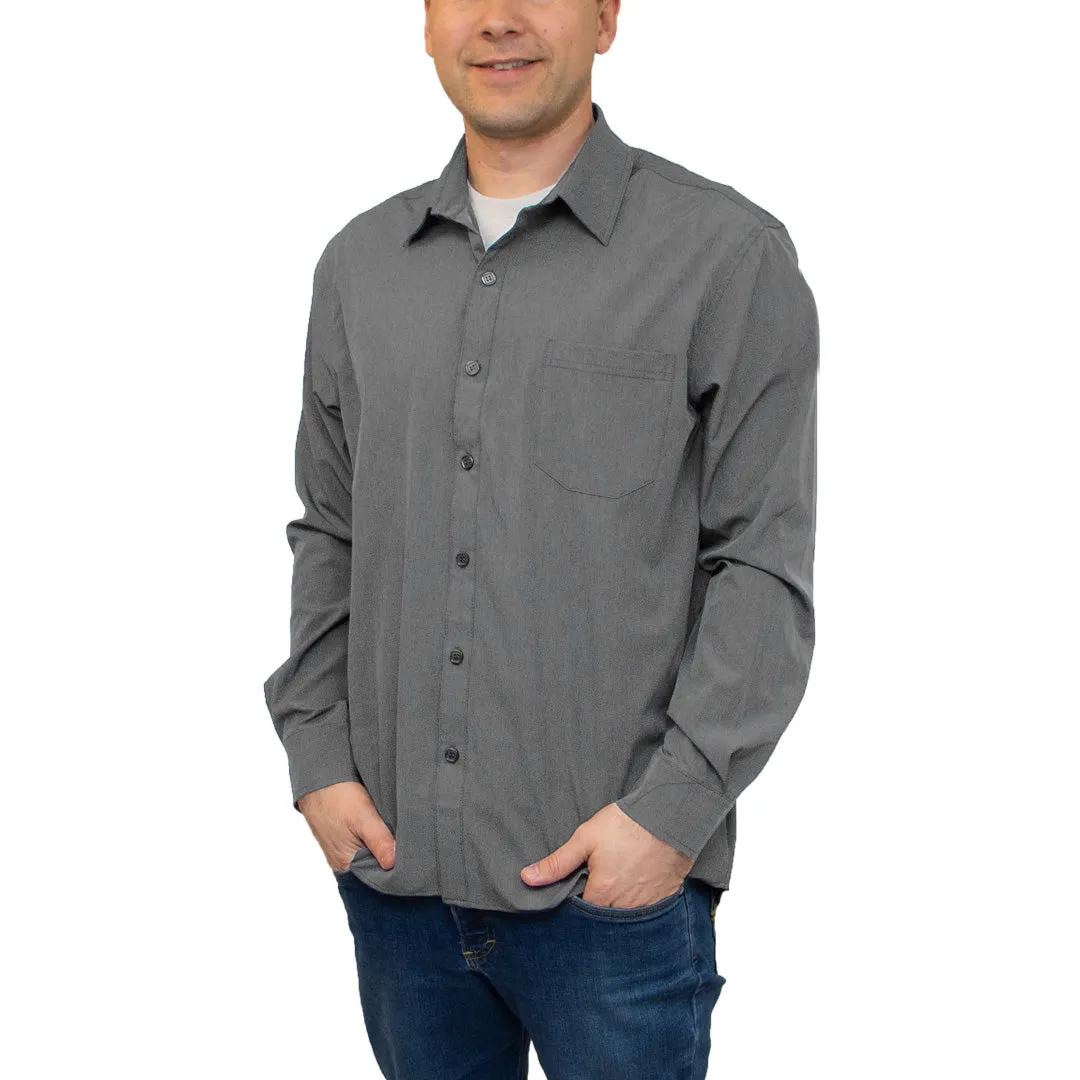 Men's Long Sleeve Dress Shirt with Pocket - Image 9