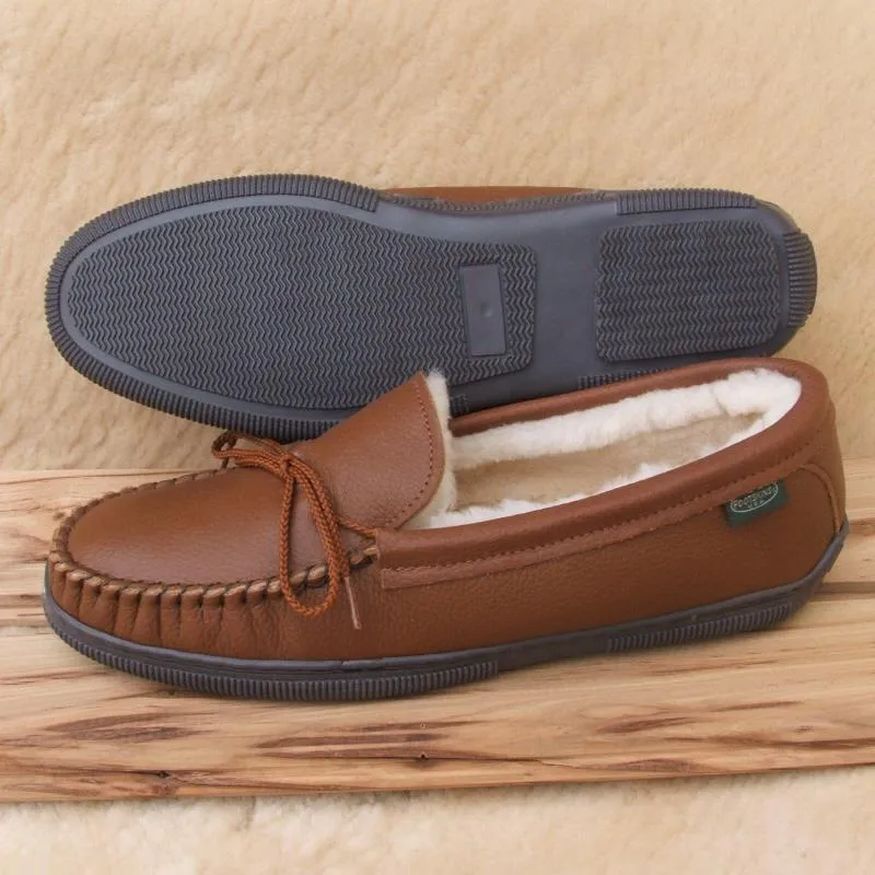 Men's Premium Rubber Sole Sheepskin Slippers - Image 2
