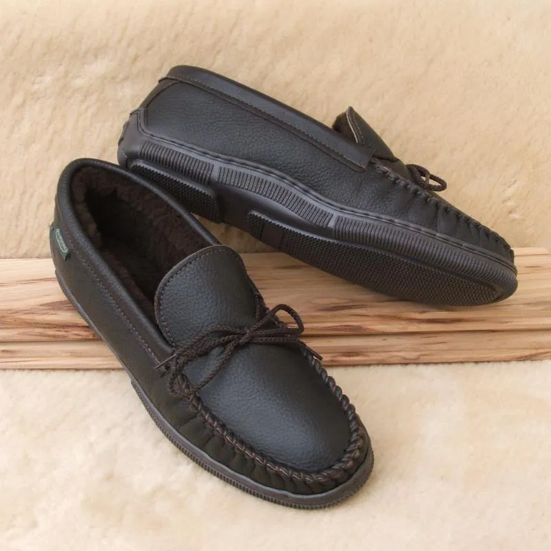 Men's Premium Rubber Sole Sheepskin Slippers - Image 3