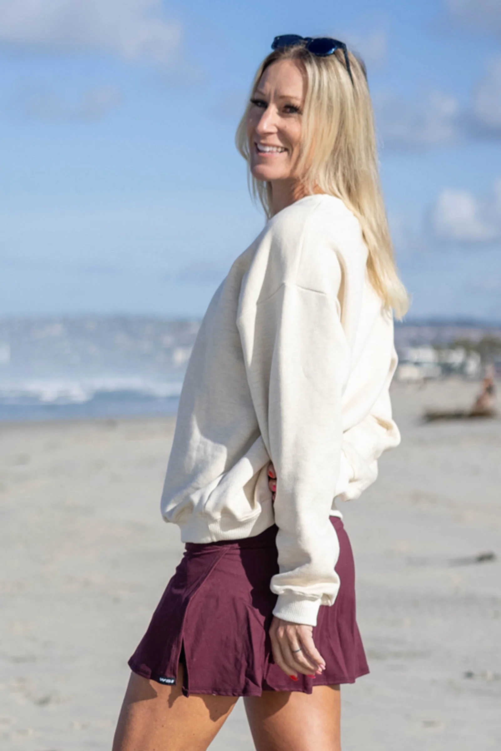 Mid-Weight Fleece Crew Sweatshirt - White - Image 3