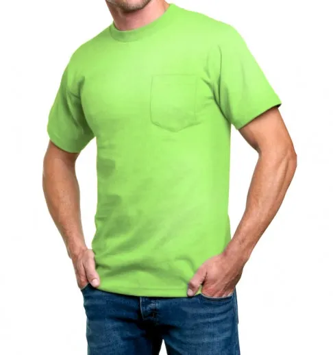 Heavyweight 100% Cotton T-Shirts with Pocket - Made in USA - Image 17