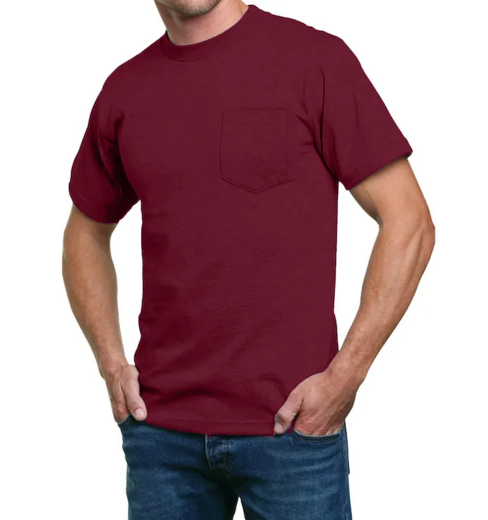 Heavyweight 100% Cotton T-Shirts with Pocket - Made in USA - Image 27