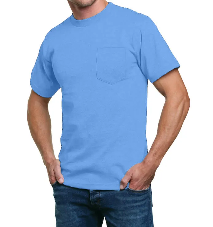 Heavyweight 100% Cotton T-Shirts with Pocket - Made in USA - Image 29