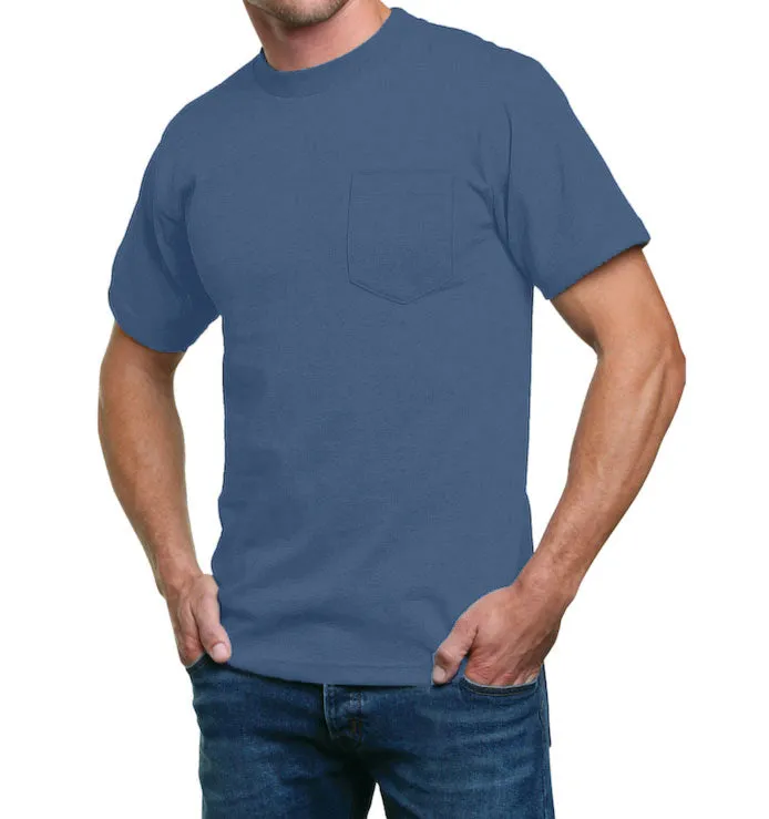 Heavyweight 100% Cotton T-Shirts with Pocket - Made in USA - Image 31
