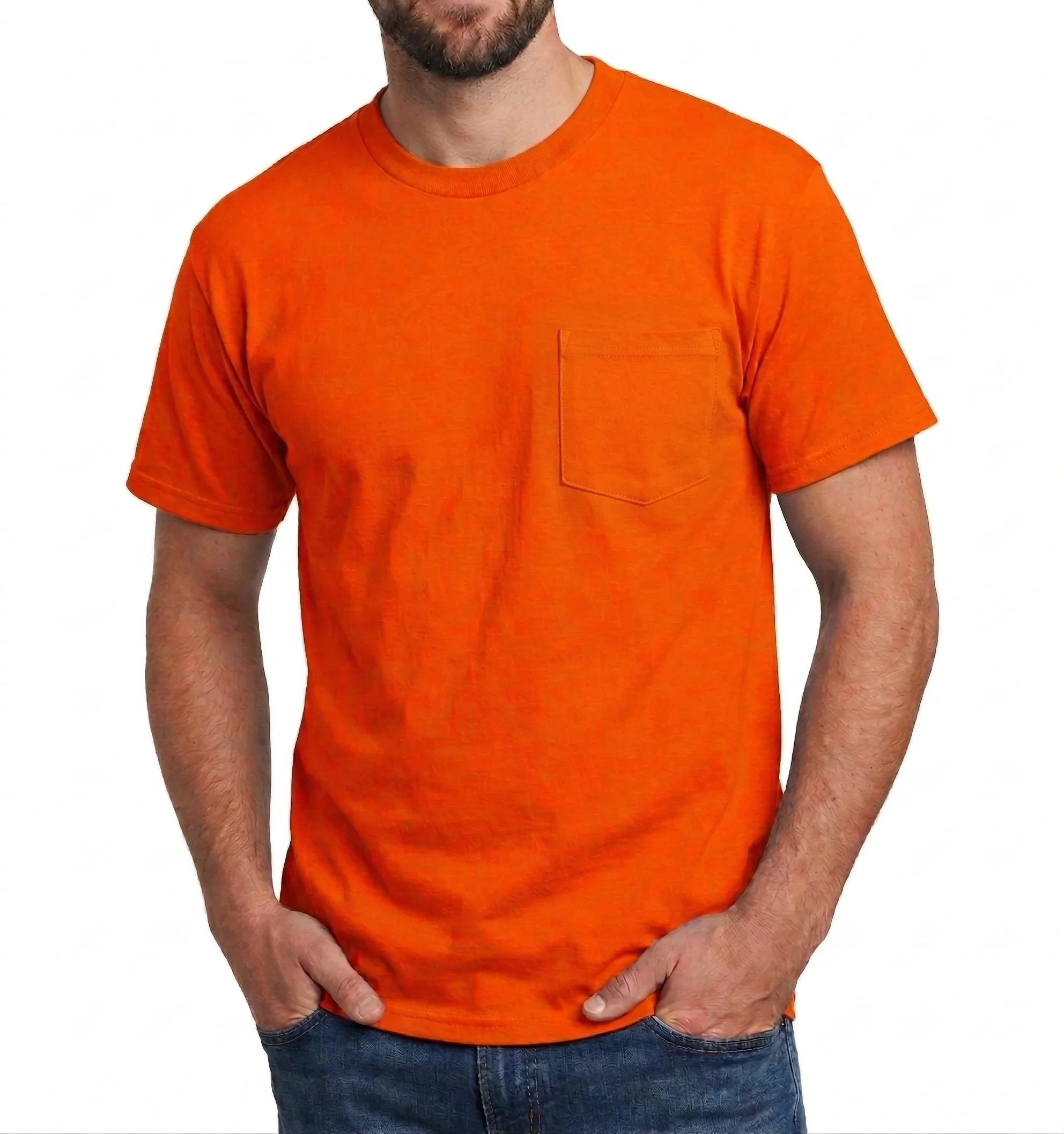 Heavyweight 100% Cotton T-Shirts with Pocket - Made in USA - Image 33