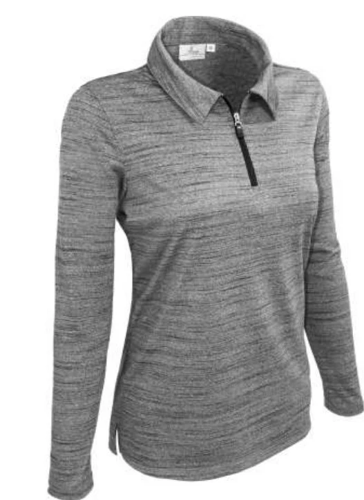 Women’s Long Sleeve Quarter-Zip Tiger Polo Shirt - Image 3