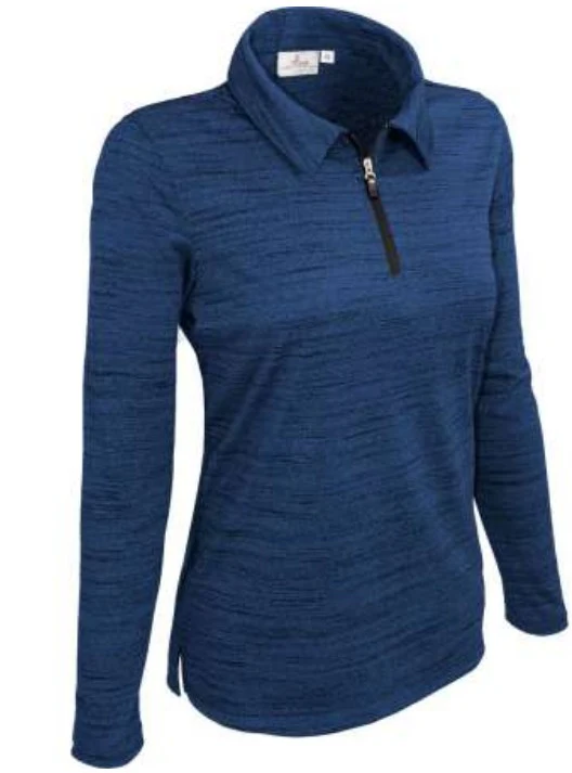 Women’s Long Sleeve Quarter-Zip Tiger Polo Shirt - Image 4