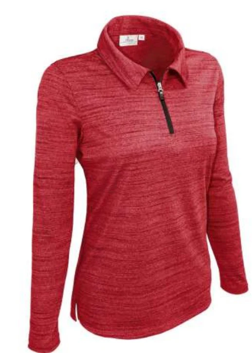Women’s Long Sleeve Quarter-Zip Tiger Polo Shirt - Image 5